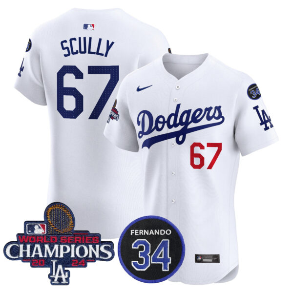 Men's Dodgers 2024 World Series Champions Patch Vapor Premier Elite Jersey V2 - All Stitched - Image 6