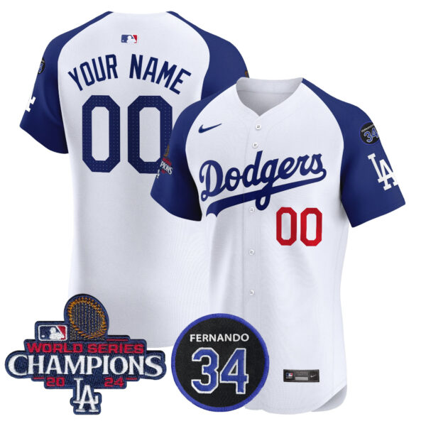 Dodgers 2024 World Series Champions Patch Vapor Premier Elite Custom Jersey V2 - All Stitched - Image 3