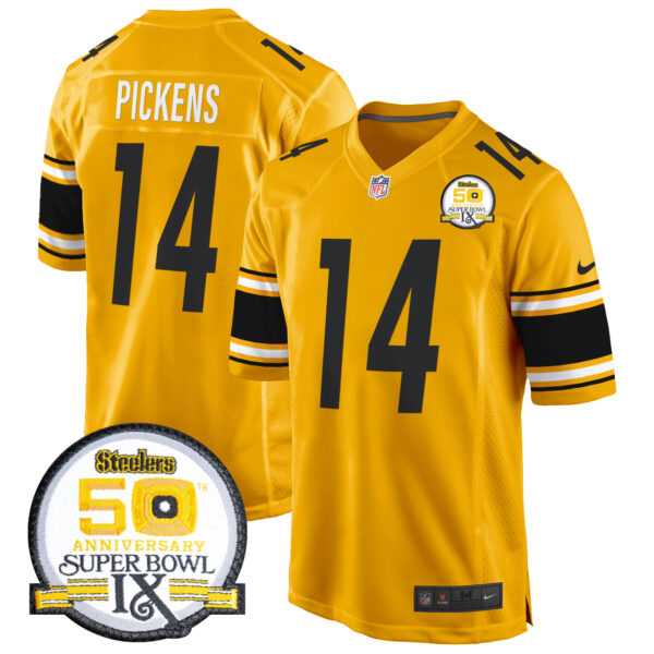 Men's Steelers 50th Anniversary Of Super Bowl IX Patch Game Jersey - All Stitched - Image 39
