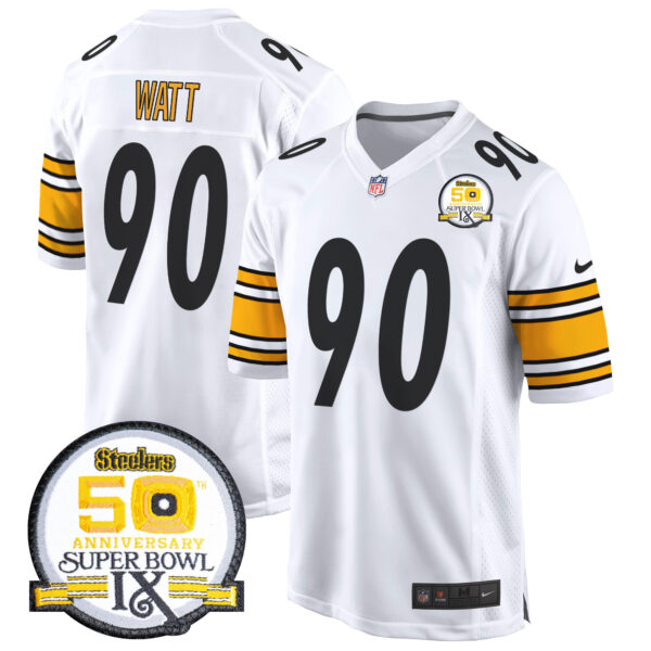 Men's Steelers 50th Anniversary Of Super Bowl IX Patch Game Jersey - All Stitched - Image 29
