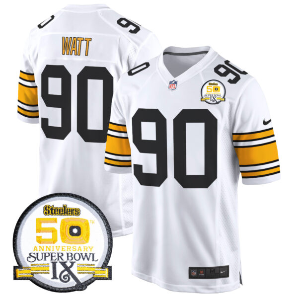 Men's Steelers 50th Anniversary Of Super Bowl IX Patch Game Jersey - All Stitched - Image 11