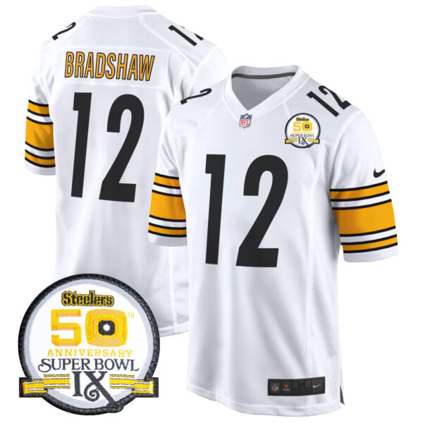 Men's Steelers 50th Anniversary Of Super Bowl IX Patch Game Jersey - All Stitched - Image 33