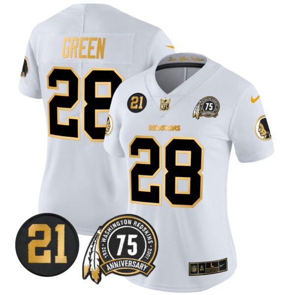 Women's Washington Redskins 75th & Sean Taylor Patch Gold Vapor Limited Jersey - All Stitched - Image 15