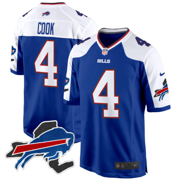 Men's Buffalo Bills New York Patch Game Jersey - All Stitched - Image 8