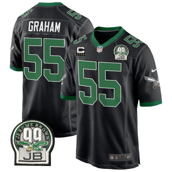 Men's Eagles Jerome Brown Patch Kelly Green Game Jersey - All Stitched - Image 39