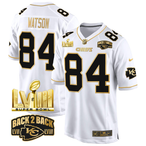 Men's Chiefs Super Bowl LVIII & Back 2 Back Gold Game Jersey - All Stitched - Image 21