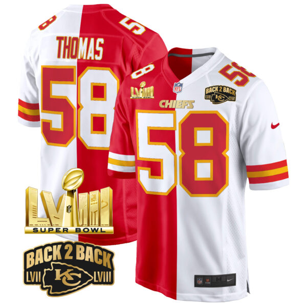 Men's Chiefs Super Bowl LVIII & Back 2 Back Gold Game Jersey - All Stitched - Image 35