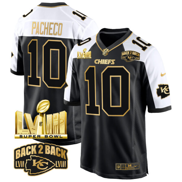Men's Chiefs Super Bowl LVIII & Back 2 Back Gold Game Jersey - All Stitched - Image 28