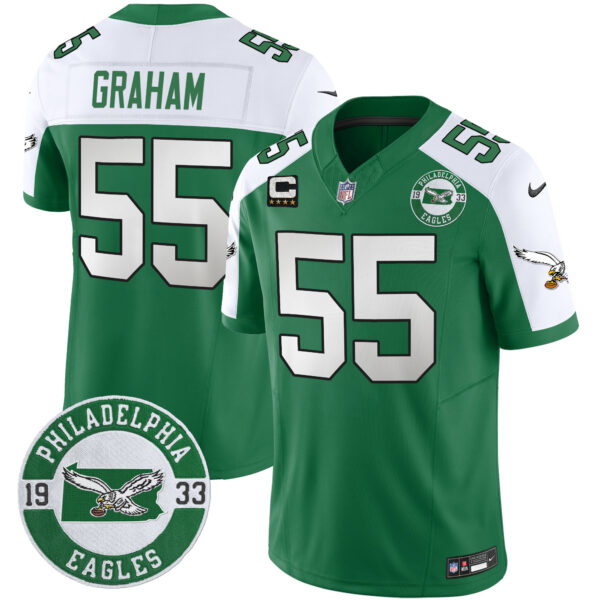 Men's Philadelphia Eagles 2024 Throwback Vapor Limited Jersey - Est. 1933 Patch - All Stitched - Image 23
