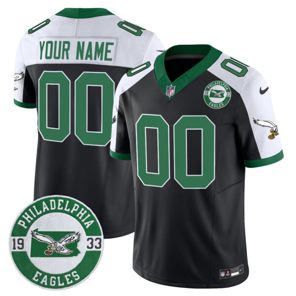 Philadelphia Eagles 2024 Throwback Vapor Limited Custom Jersey - Est. 1933 Patch - All Stitched - Image 2