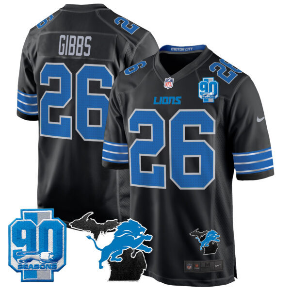 Men's Detroit Lions 2024 Michigan & 90th Year Patch Game Jersey - All Stitched - Image 14