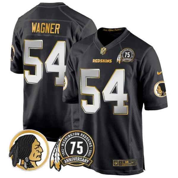 Men's Washington Redskins 75th Patch Throwback Gold Game Jersey - All Stitched - Image 26