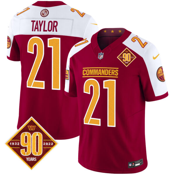 Men's Washington Commanders 90th Anniversary Vapor Limited Jersey V4 - All Stitched - Image 20