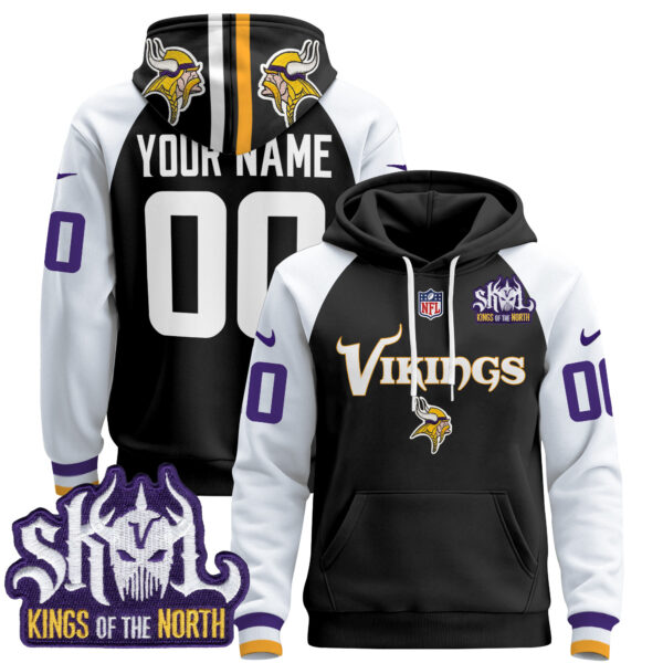 Minnesota Vikings 2025 Custom Pullover Hoodie V2 - All Stitched - Image 2