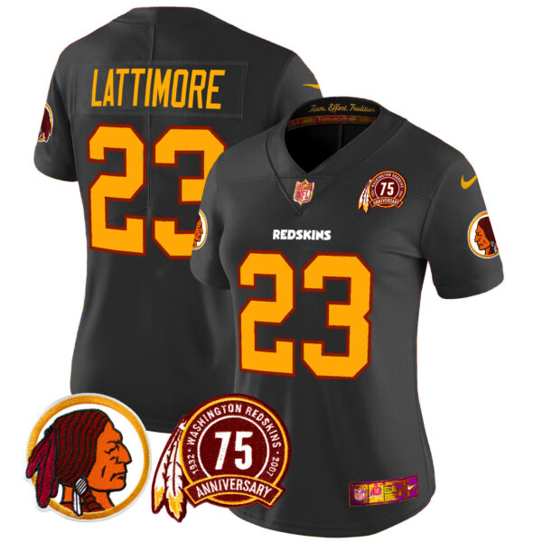 Women's Washington Redskins 75th Patch Throwback Vapor Limited Jersey - All Stitched - Image 26
