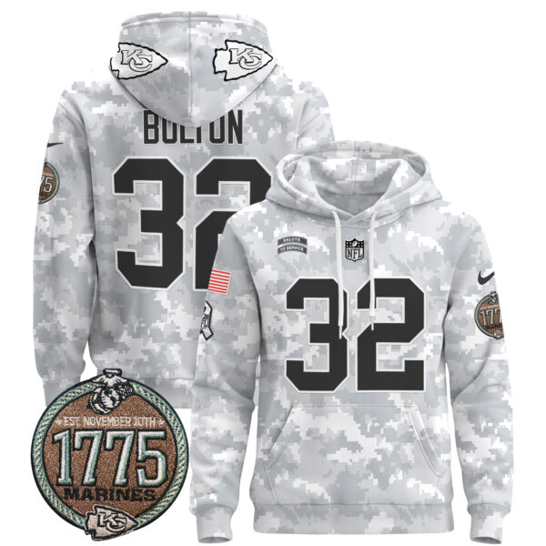 Men's Chiefs 2024 Salute to Service Establishment Year Patch Pullover Hoodie - All Stitched - Image 6