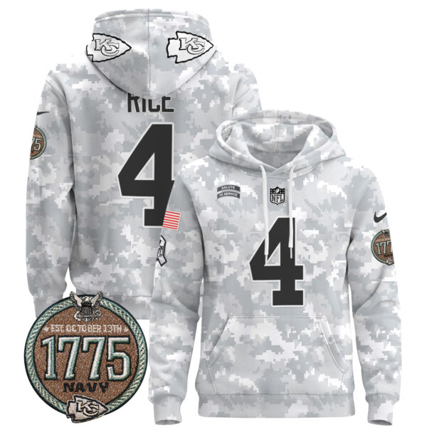Men's Chiefs 2024 Salute to Service Establishment Year Patch Pullover Hoodie - All Stitched - Image 25