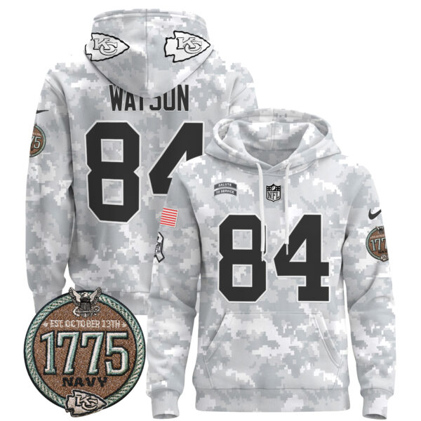 Men's Chiefs 2024 Salute to Service Establishment Year Patch Pullover Hoodie - All Stitched - Image 23