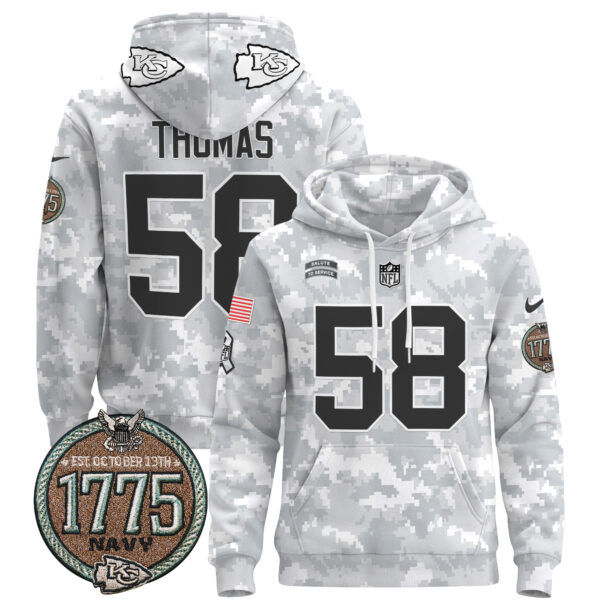 Men's Chiefs 2024 Salute to Service Establishment Year Patch Pullover Hoodie - All Stitched - Image 21