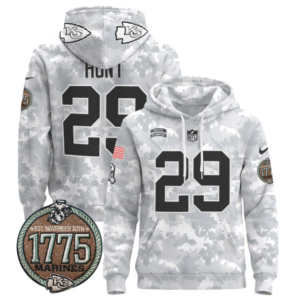 Men's Chiefs 2024 Salute to Service Establishment Year Patch Pullover Hoodie - All Stitched - Image 8