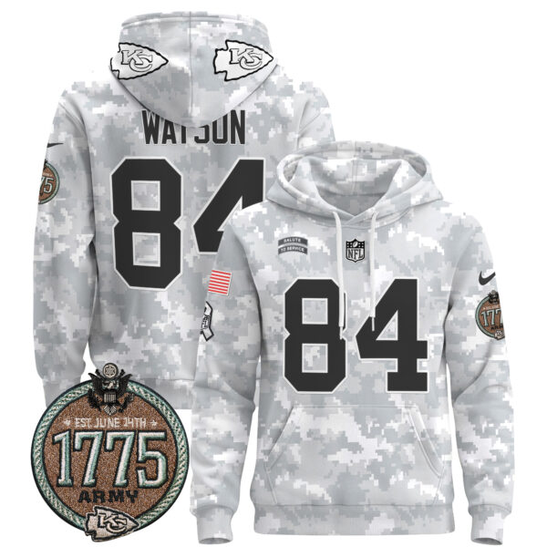 Men's Chiefs 2024 Salute to Service Establishment Year Patch Pullover Hoodie - All Stitched - Image 14