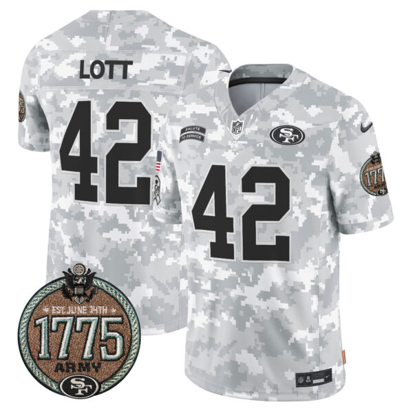 Men's 49ers 2024 Salute to Service Establishment Year Patch Vapor Limited Jersey - All Stitched - Image 20
