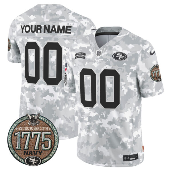49ers 2024 Salute to Service Establishment Year Patch Vapor Limited Custom Jersey - All Stitched - Image 3