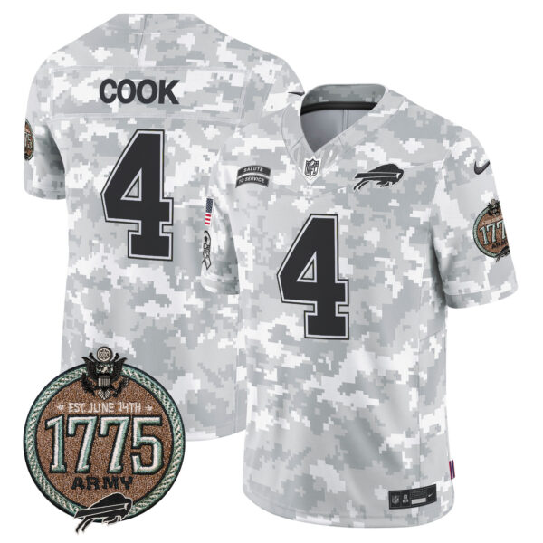 Men's Bills 2024 Salute to Service Establishment Year Patch Vapor Limited Jersey - All Stitched - Image 10