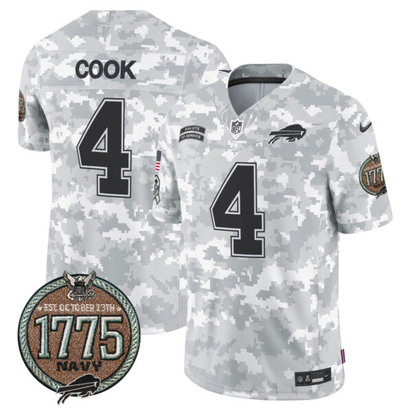 Men's Bills 2024 Salute to Service Establishment Year Patch Vapor Limited Jersey - All Stitched - Image 18