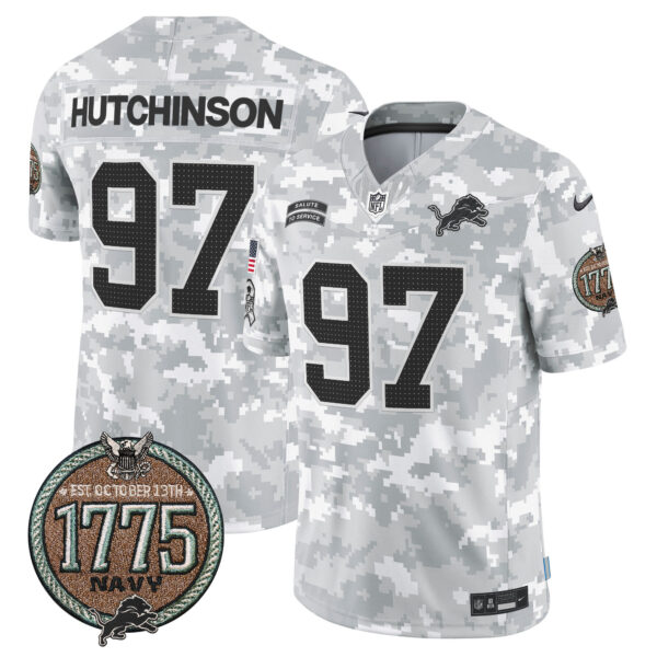 Men's Detroit Lions 2024 Salute to Service Establishment Year Patch Vapor Limited Jersey - All Stitched - Image 18