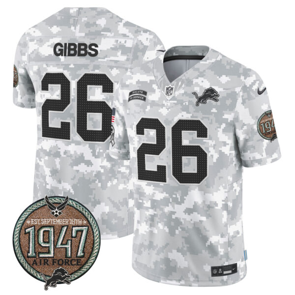Men's Detroit Lions 2024 Salute to Service Establishment Year Patch Vapor Limited Jersey - All Stitched - Image 31