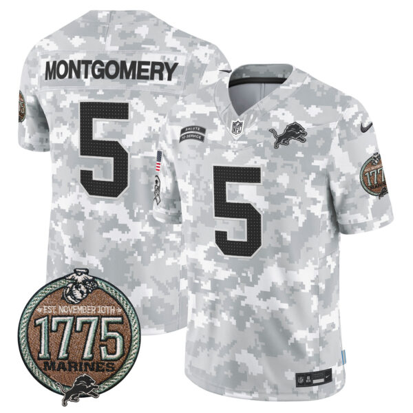 Men's Detroit Lions 2024 Salute to Service Establishment Year Patch Vapor Limited Jersey - All Stitched - Image 4
