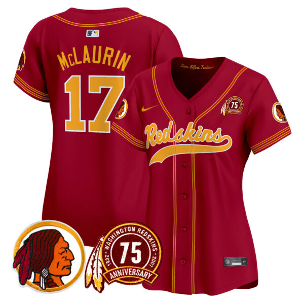 Women's Washington Redskins 75th Patch Throwback Vapor Premier Limited Jersey - All Stitched - Image 29