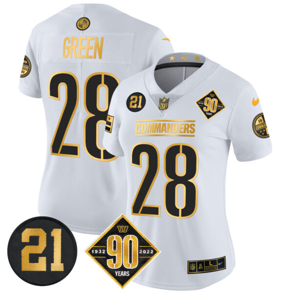 Women's Washington Commanders 90th & Sean Taylor Patch Gold Vapor Limited Jersey - All Stitched - Image 15