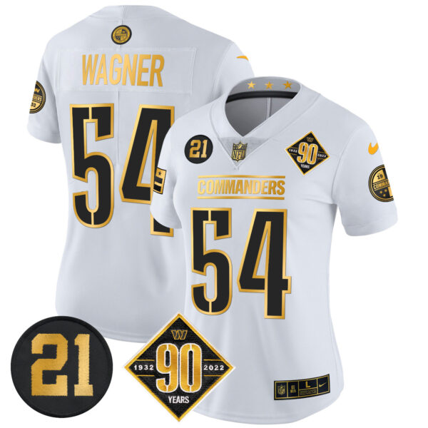 Women's Washington Commanders 90th & Sean Taylor Patch Gold Vapor Limited Jersey - All Stitched - Image 13