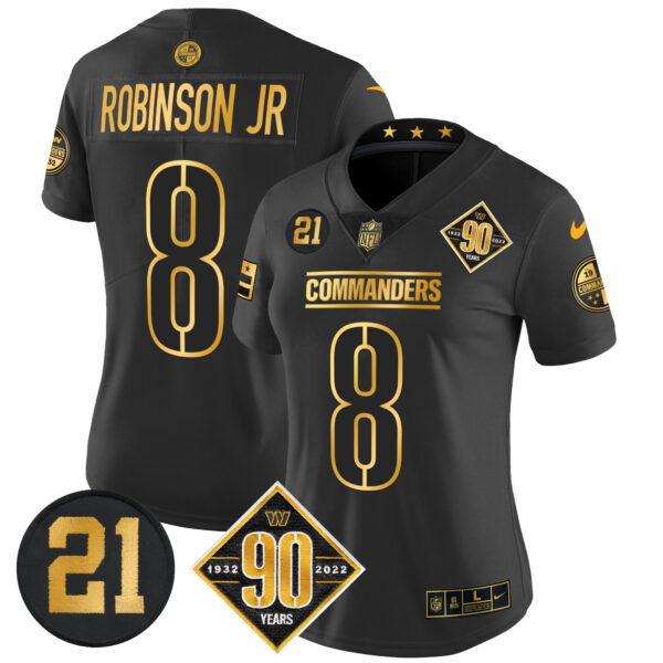 Women's Washington Commanders 90th & Sean Taylor Patch Gold Vapor Limited Jersey - All Stitched - Image 19