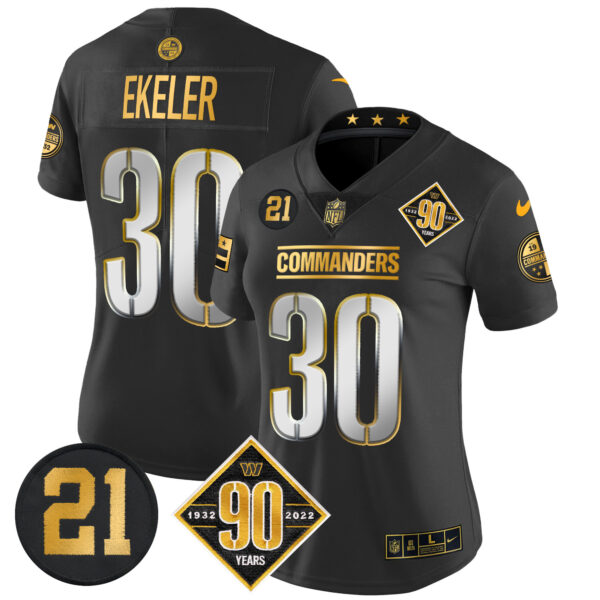 Women's Washington Commanders 90th & Sean Taylor Patch Gold Vapor Limited Jersey - All Stitched - Image 28