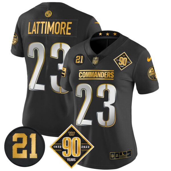 Women's Washington Commanders 90th & Sean Taylor Patch Gold Vapor Limited Jersey - All Stitched - Image 32