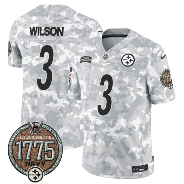 Men's Steelers 2024 Salute to Service Establishment Year Patch Vapor Limited Jersey - All Stitched - Image 19