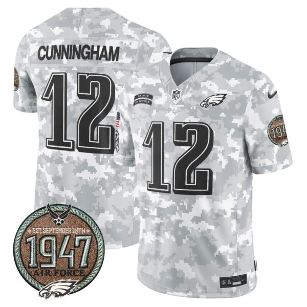 Men's Eagles 2024 Salute to Service Establishment Year Patch Vapor Limited Jersey - All Stitched - Image 33