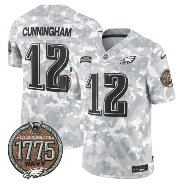 Men's Eagles 2024 Salute to Service Establishment Year Patch Vapor Limited Jersey - All Stitched - Image 24