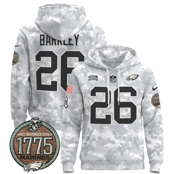 Men's Philadelphia Eagles 2024 Salute to Service Establishment Year Patch Pullover Hoodie - All Stitched