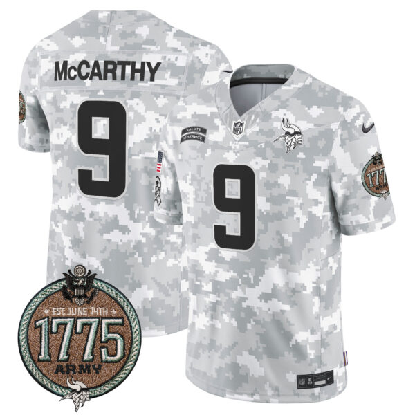 Men's Vikings 2024 Salute to Service Establishment Year Patch Vapor Limited Jersey - All Stitched - Image 12
