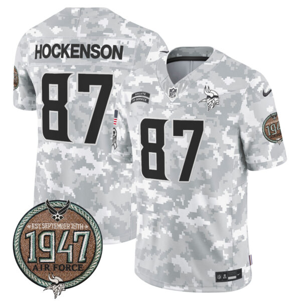 Men's Vikings 2024 Salute to Service Establishment Year Patch Vapor Limited Jersey - All Stitched - Image 35