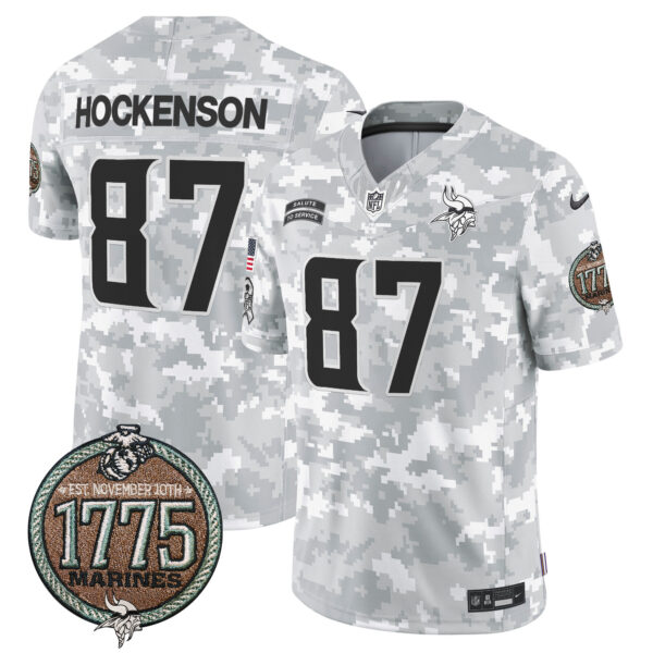 Men's Vikings 2024 Salute to Service Establishment Year Patch Vapor Limited Jersey - All Stitched - Image 8
