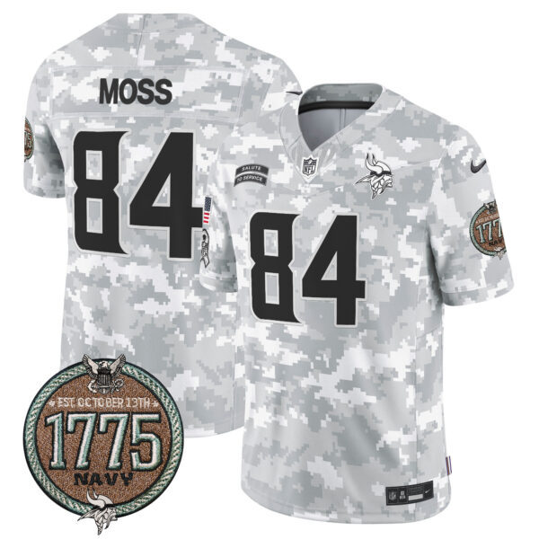 Men's Vikings 2024 Salute to Service Establishment Year Patch Vapor Limited Jersey - All Stitched - Image 27