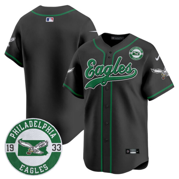 Men's Eagles Est. 1933 Patch Patch Kelly Green Vapor Baseball Jersey - All Stitched - Image 27