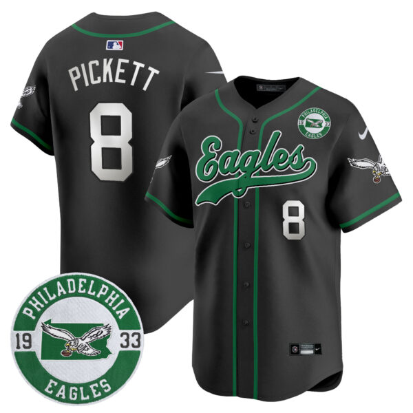 Men's Eagles Est. 1933 Patch Patch Kelly Green Vapor Baseball Jersey - All Stitched - Image 20