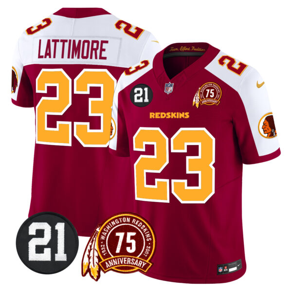 Men's Washington Redskins 75th & Sean Taylor Patch Vapor Limited Jersey V2 - All Stitched - Image 48