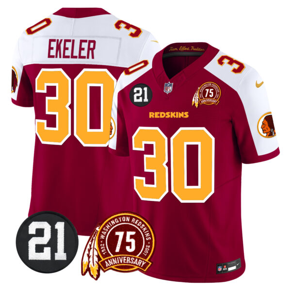 Men's Washington Redskins 75th & Sean Taylor Patch Vapor Limited Jersey V2 - All Stitched - Image 44